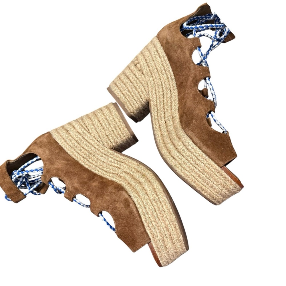 Tory Burch Brown Suede Platform Sandals - Picture 4 of 10